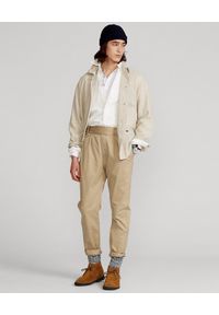 Ralph Lauren - RALPH LAUREN - Beżowa koszula z lnu Classic Fit. Typ kołnierza: polo. Kolor: beżowy. Materiał: len. Wzór: aplikacja