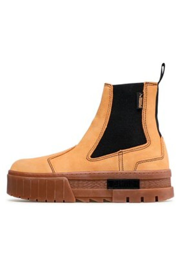 Puma Sztyblety Mayze Chelsea Suede Wn's 382829 04 Żółty. Kolor: żółty. Materiał: zamsz, skóra