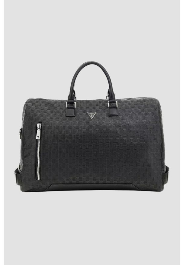 Guess - GUESS Сzarna torba podróżna Torino Duffle. Kolor: czarny. Materiał: materiał