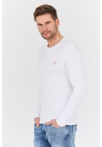 Guess - GUESS Biały męski longsleeve Core Tee, Rozmiar XXL. Kolor: biały. Długość rękawa: długi rękaw
