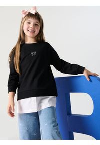 Sinsay - Bluza z doszytym dołem koszulowym - czarny. Kolor: czarny