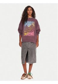 Roxy Bluza Lineup ERJFT05005 Fioletowy Oversize. Kolor: fioletowy. Materiał: bawełna #5