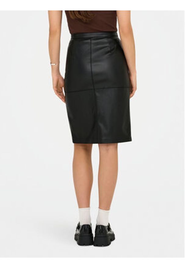 only - ONLY Spódnica z imitacji skóry Oline 15315998 Czarny Slim Fit. Kolor: czarny. Materiał: skóra