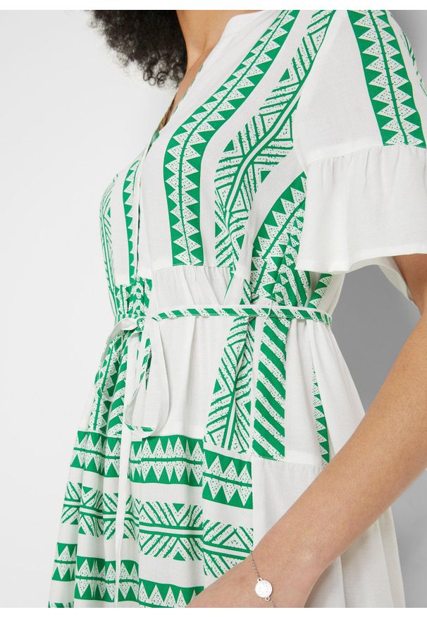 bonprix - Sukienka ciążowa i do karmienia ze zrównoważonej wiskozy. Kolekcja: moda ciążowa. Kolor: zielony. Materiał: wiskoza