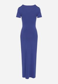 Born2be - Niebieska Dopasowana Sukienka z Wiskozą o Kopertowym Kroju z Marszczeniem Talisia. Okazja: na co dzień. Typ kołnierza: dekolt w kształcie V. Kolor: niebieski. Materiał: wiskoza. Długość rękawa: krótki rękaw. Typ sukienki: kopertowe. Styl: casual, elegancki #6