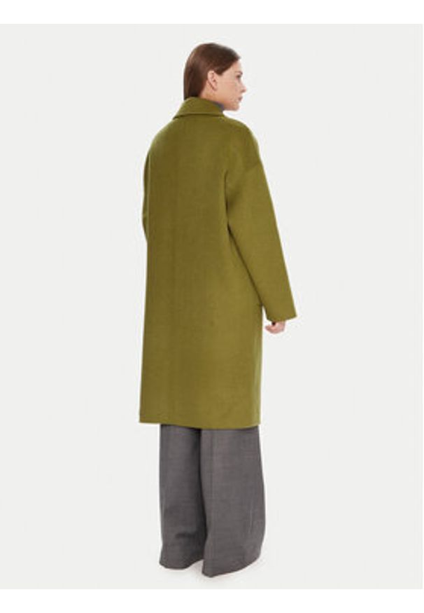 United Colors of Benetton - United Colors Of Benetton Płaszcz wełniany 28F7DN082 Zielony Regular Fit. Kolor: zielony. Materiał: syntetyk