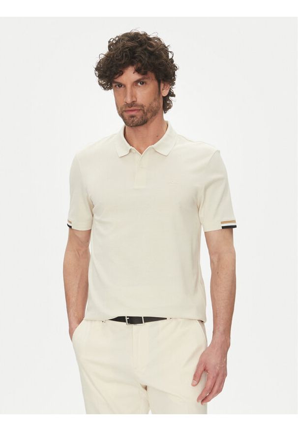 BOSS Polo Parlay 147 50467113 Écru Regular Fit. Typ kołnierza: polo. Materiał: bawełna