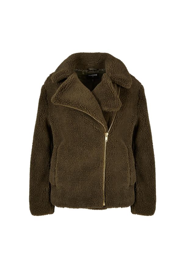 Damski polar sherpa biker fleece Urban Classics. Kolor: zielony. Materiał: polar