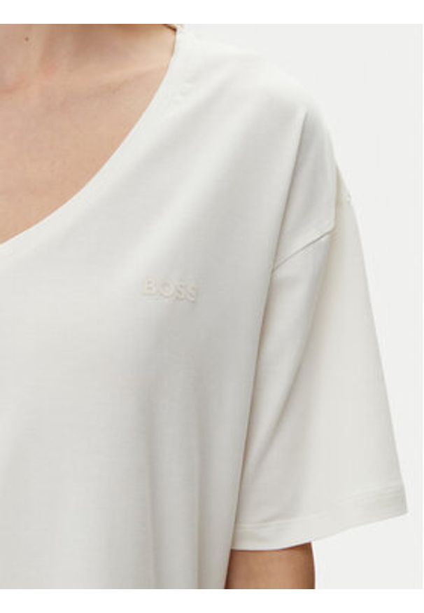 BOSS T-Shirt CP Stripe 50535723 Beżowy Relaxed Fit. Kolor: beżowy. Materiał: lyocell