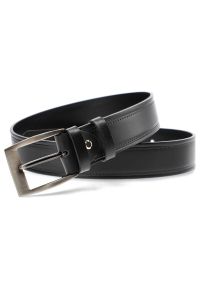 Czarny Skórzany Pasek Męski Armodo. Kolor: czarny. Materiał: skóra. Styl: biznesowy, elegancki, casual