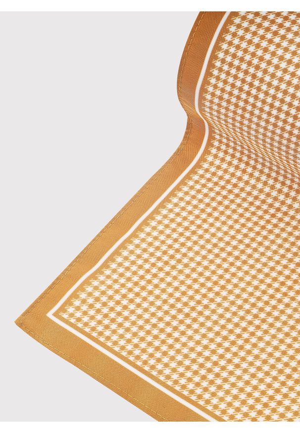 Pako Lorente - PAKO LORENTE – Żółta poszetka w drobną pepitkę. Kolor: żółty. Materiał: poliester