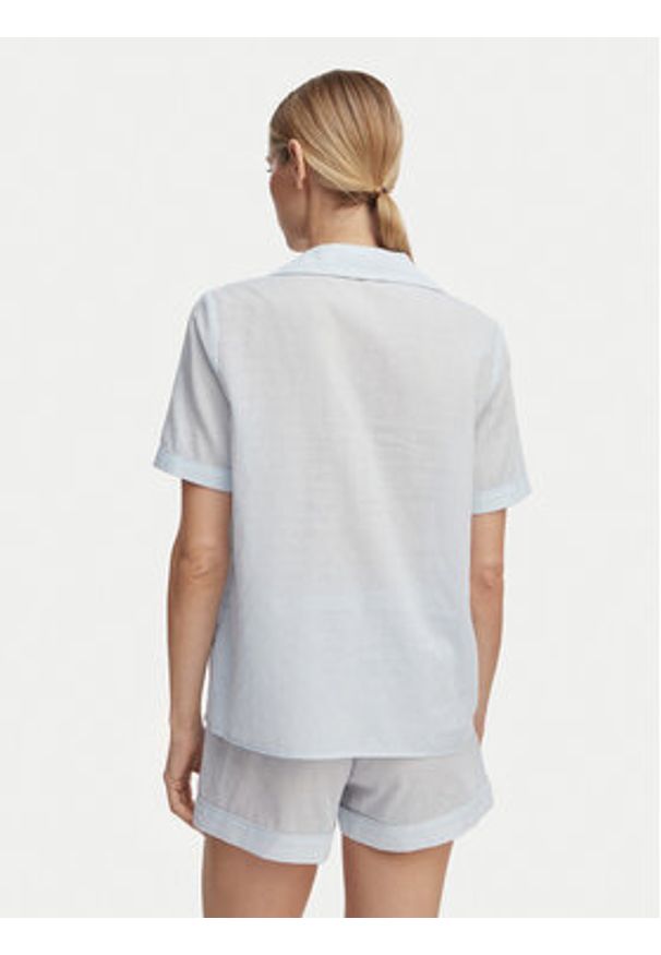 Guess Piżama O6GX00 WN011 Niebieski jasny Regular Fit. Kolor: niebieski. Materiał: bawełna