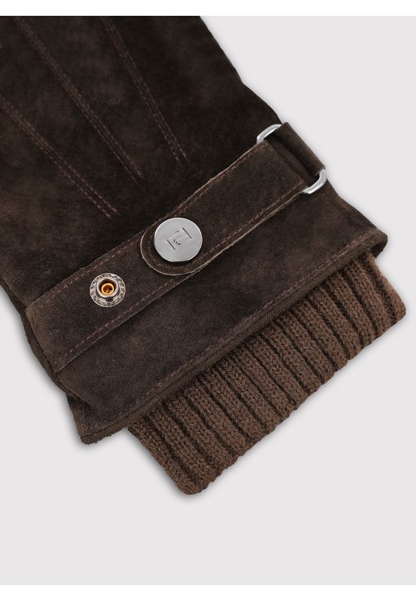 Pako Lorente - PAKO LORENTE – Brązowe zamszowe rękawiczki. Kolor: brązowy. Materiał: zamsz