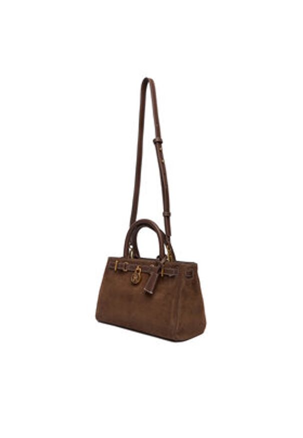 TOMMY HILFIGER - Tommy Hilfiger Torebka American Icon Mini Tote Suede Le AW0AW18202 Brązowy. Kolor: brązowy. Materiał: skórzane