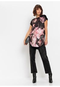 bonprix - T-shirt z nadrukiem, z miękkiej mieszanki wiskozy. Kolor: czarny. Materiał: wiskoza. Wzór: nadruk #2