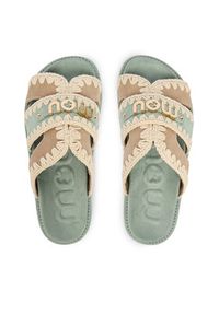 Mou Klapki MU.SW461014A Kolorowy. Materiał: skóra, zamsz. Wzór: kolorowy #4