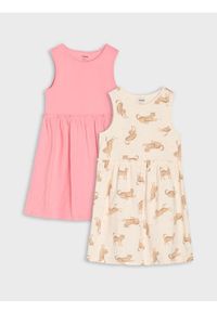 Sinsay - Sukienki marszczone delikatnie w talii 2 pack - wielobarwny #1