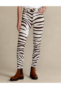 Ralph Lauren - RALPH LAUREN - Spodnie ze wzorem zwierzęcym Skinny. Kolor: czarny. Wzór: motyw zwierzęcy