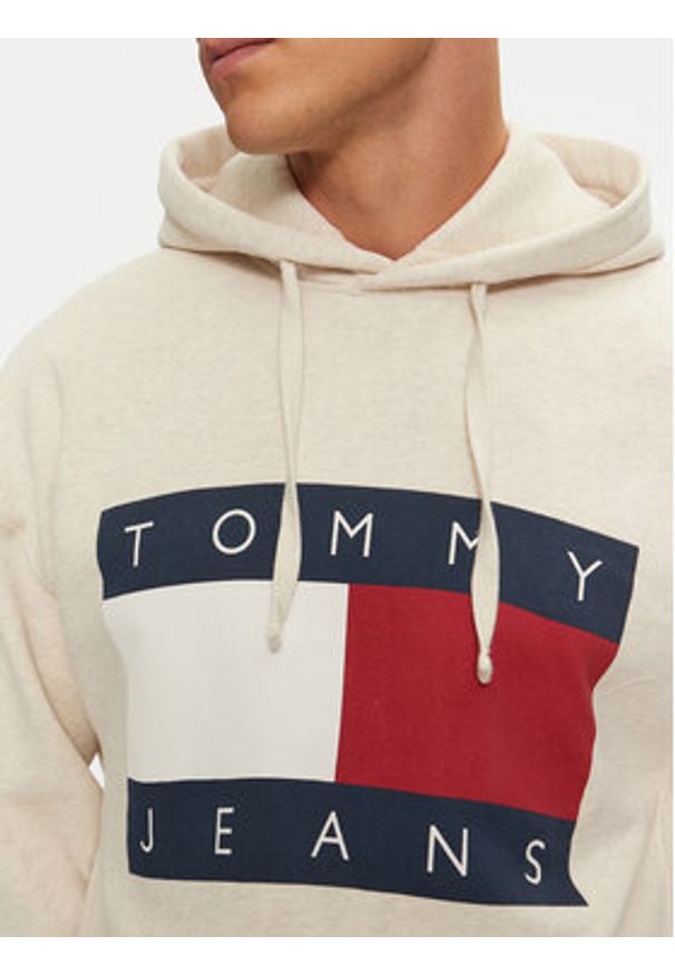 Tommy Jeans Bluza DM0DM20591 Beżowy Relaxed Fit. Kolor: beżowy. Materiał: bawełna