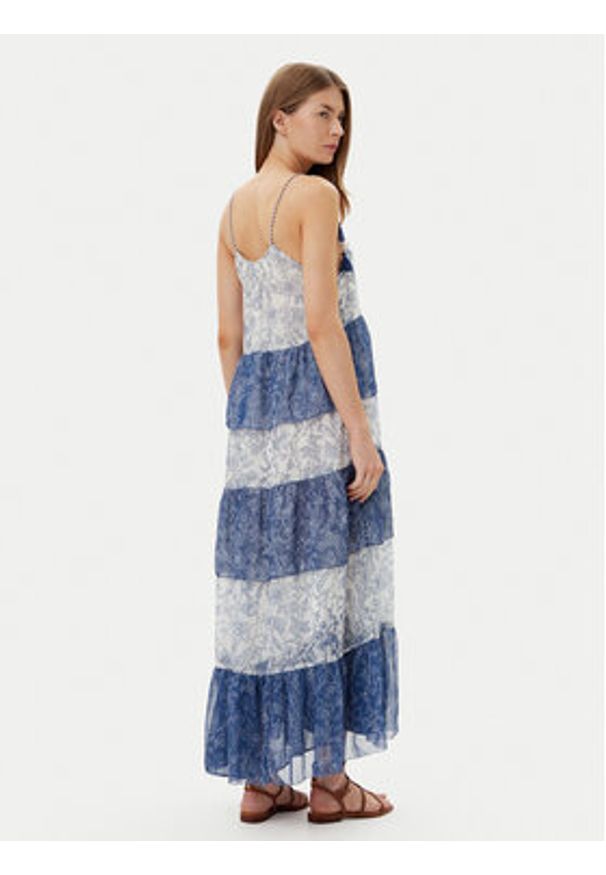 Pepe Jeans Sukienka letnia PL953739 Niebieski Loose Fit. Kolor: niebieski. Materiał: syntetyk. Sezon: lato