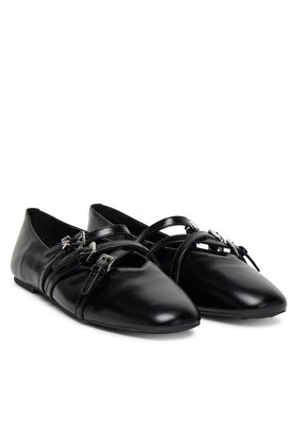 MICHAEL Michael Kors Baleriny Indy 40T5IDFP1L Czarny. Kolor: czarny. Materiał: skóra