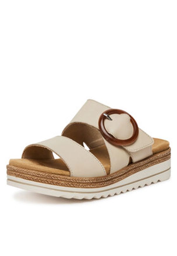 Remonte Klapki D0Q51-80 Beżowy. Kolor: beżowy. Materiał: skóra