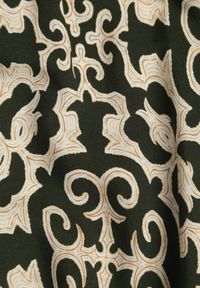 Renee - Ciemnozielona Rozkloszowana Sukienka z Bawełny na Cienkich Ramiączkach Nellmaira. Okazja: na imprezę. Kolor: zielony. Materiał: bawełna. Długość rękawa: na ramiączkach. Sezon: lato #4