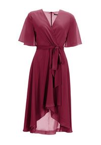 Swing Sukienka koktajlowa 5AI10200 Bordowy Regular Fit. Kolor: czerwony. Materiał: syntetyk. Styl: wizytowy #5