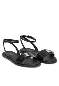 Calvin Klein Sandały Flat Sandal W/Ck Hw - Lth HW0HW02367 Czarny. Kolor: czarny. Materiał: skóra #6