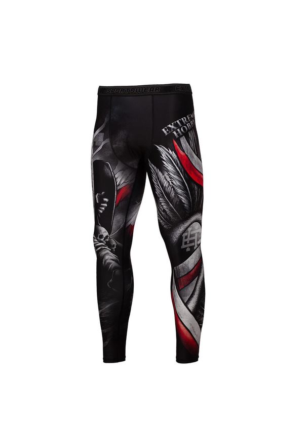 Legginsy sportowe męskie EXTREME HOBBY HUSARZ. Kolor: czarny. Materiał: poliester, elastan