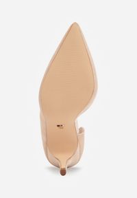 Renee - Ciemnobeżowe Szpilki Vices z Wkładką ze Skóry Naturalnej Ozdobione Wycięciem Oliritia. Okazja: na co dzień. Kolor: beżowy. Materiał: skóra. Wzór: aplikacja. Obcas: na szpilce. Styl: casual #3