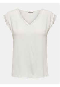 only - ONLY Bluzka Jasmina 15252241 Biały Regular Fit. Kolor: biały. Materiał: wiskoza