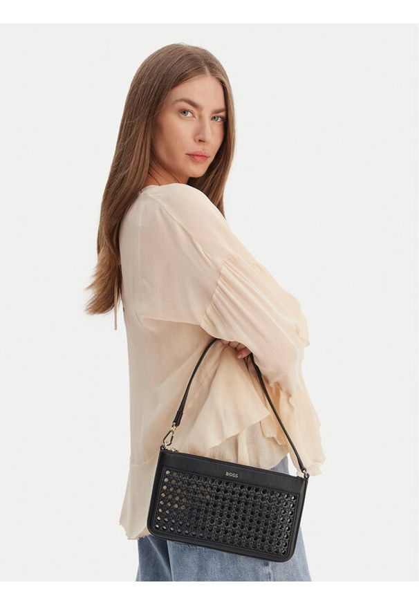 BOSS Torebka 50541764 Czarny. Kolor: czarny. Materiał: skórzane