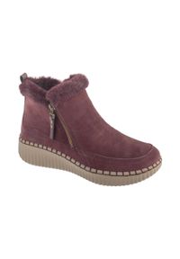 skechers - Buty zimowe damskie, Wilshire Blvd - Fresh Zip. Kolor: czerwony. Sezon: zima #1