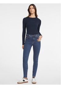 Guess Jeans Bluzka W4YI22 J1314 Granatowy Regular Fit. Kolor: niebieski. Materiał: bawełna