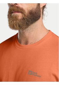 Jack Wolfskin T-Shirt Essential 1808382 Pomarańczowy Regular Fit. Kolor: pomarańczowy. Materiał: bawełna #5