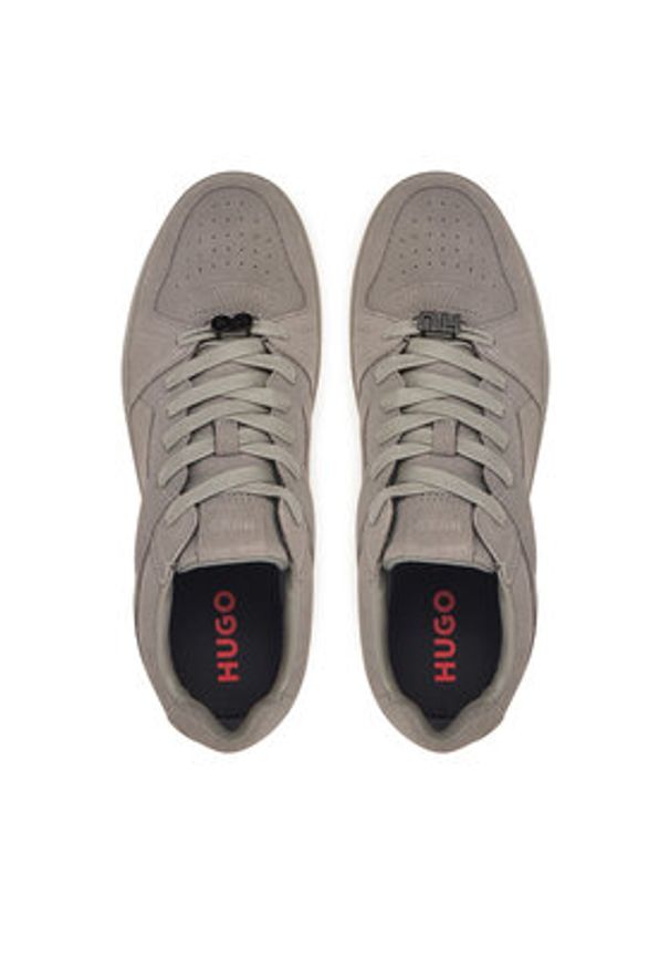 Hugo - HUGO Sneakersy Hadrian 50541798 Szary. Kolor: szary. Materiał: zamsz, skóra