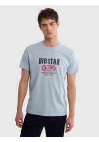 Big-Star - Koszulka męska z nadrukiem błękitna Immanuer 400. Kolor: niebieski. Materiał: jeans, bawełna. Wzór: nadruk. Styl: elegancki