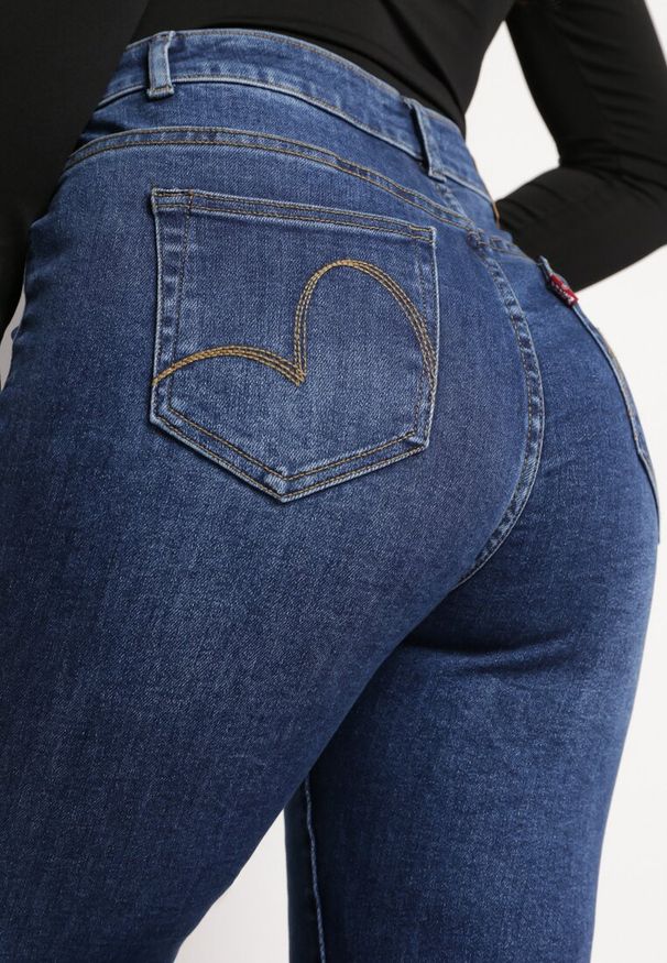 Born2be - Granatowe Klasyczne Jeansy Skinny Hestiana. Okazja: na co dzień. Kolor: niebieski. Styl: klasyczny