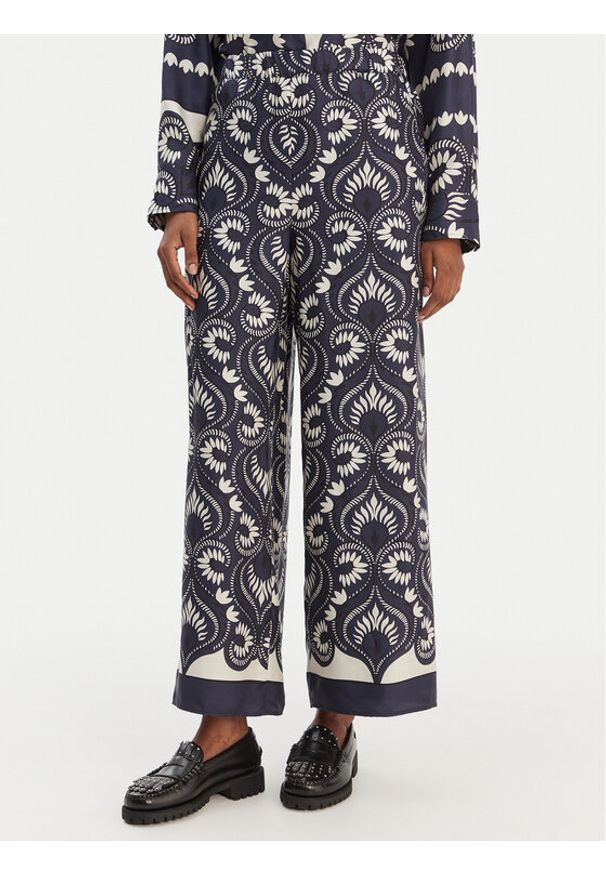 Weekend Max Mara Spodnie materiałowe Ottico 2615131011 Granatowy Wide Leg. Kolor: niebieski. Materiał: jedwab