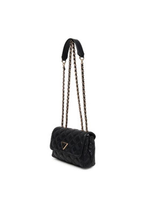 Guess Torebka Giully II Mini HWQG96 73740 Czarny. Kolor: czarny. Materiał: skórzane