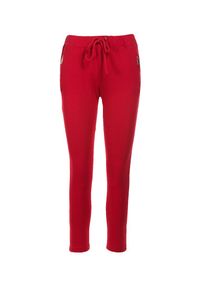 Renee - Czerwone Spodnie Aglaxera. Kolor: czerwony. Materiał: dresówka, dzianina. Długość: długie #5