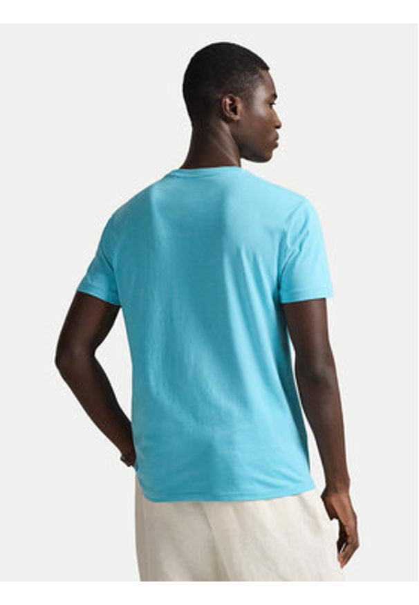 Polo Ralph Lauren T-Shirt 710671438510 Niebieski Custom Slim Fit. Typ kołnierza: polo. Kolor: niebieski. Materiał: bawełna