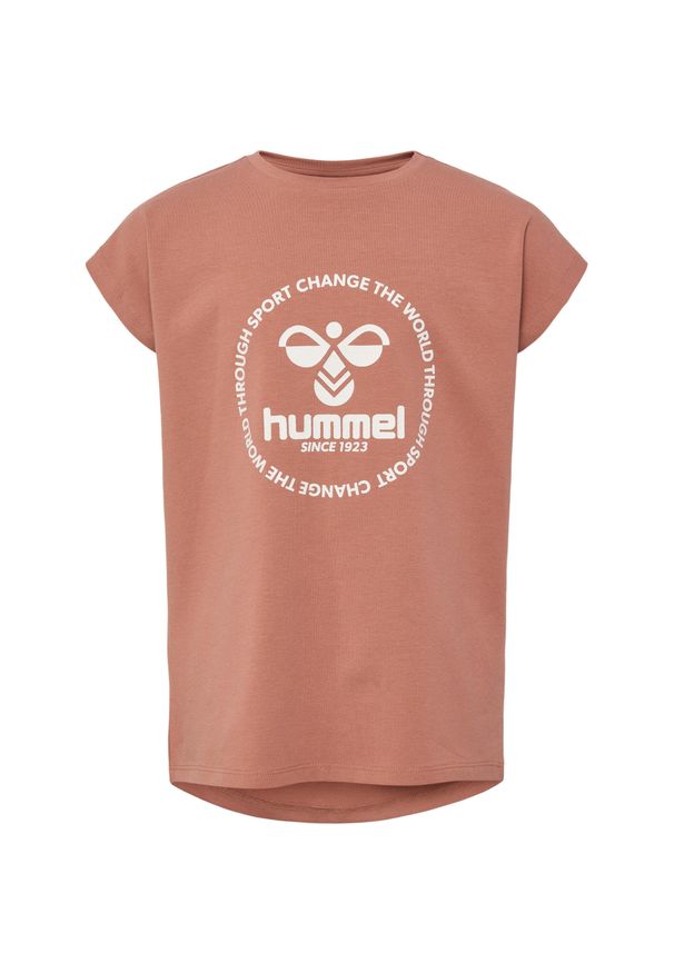 Koszulka dla dziewczynki Hummel Jumpy. Kolor: brązowy. Materiał: jersey, materiał. Sport: joga i pilates