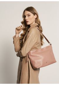 Ochnik - Skórzana torba damska na ramię. Kolor: różowy. Materiał: skórzane. Styl: casual. Rodzaj torebki: na ramię #4