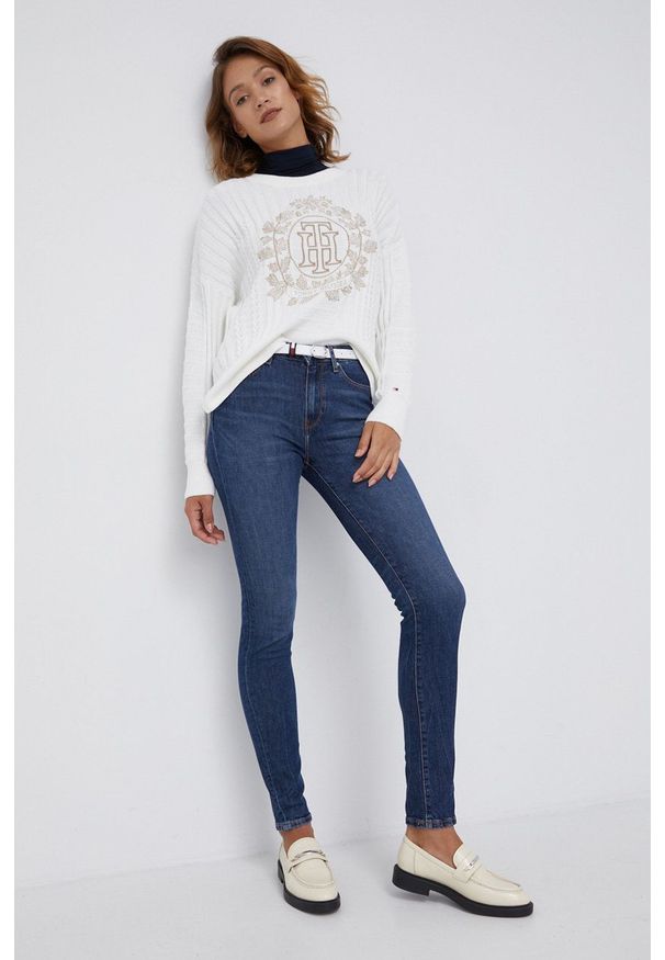 TOMMY HILFIGER - Tommy Hilfiger Jeansy damskie medium waist. Kolor: niebieski