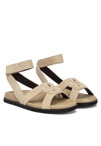BOSS Sandały Freyah 50563358 Beżowy. Kolor: beżowy. Materiał: zamsz, skóra #5