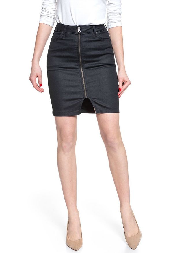 Lee - SPÓDNICA JEANSOWA LEE HIGH WAIST ZIP SKIRT COATED LEOLA L38DDPAH. Stan: podwyższony. Materiał: jeans. Długość: długie