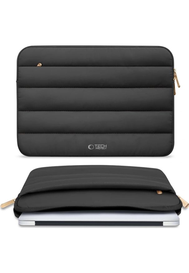 TECH-PROTECT - Etui Tech-Protect Fluffy Laptop 15-16 czarny. Kolor: czarny. Materiał: materiał. Styl: elegancki, casual