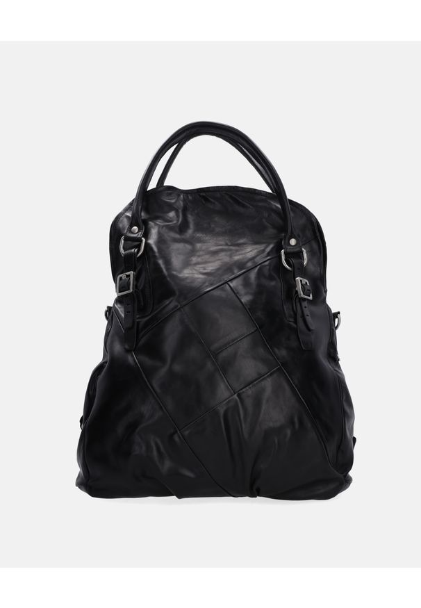 Venezia - POJEMNA SKÓRZANA TORBA 200712 NERO. Materiał: skórzane